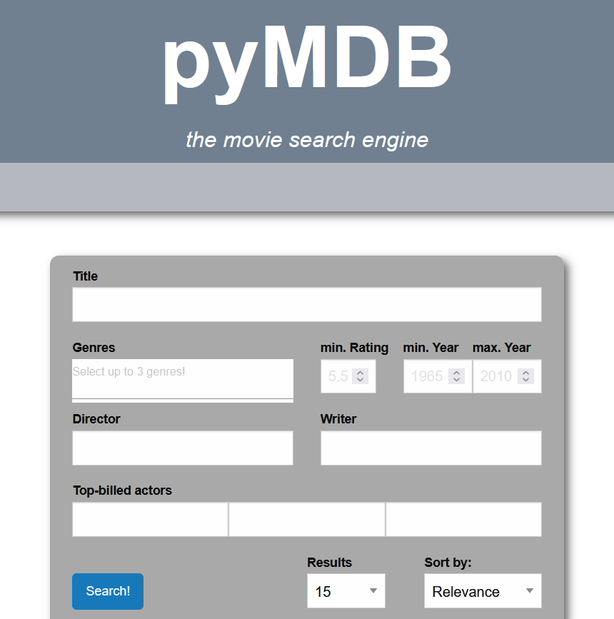 pyMDB Movie search